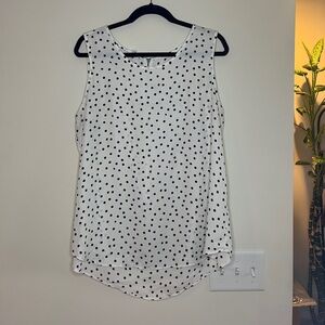 Maurices White and Black Polka Dot Blouse